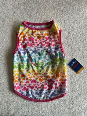 Rainbow Heart Dog Tank Size Medium NEW with Tag